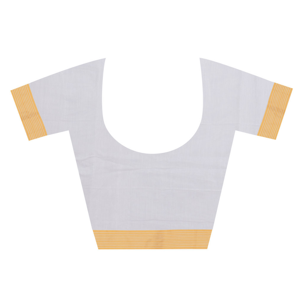 Yellow Pure Cotton Amachal_Jmdni Jamdani Saree (680)